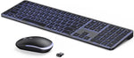 Backlit Wireless Keyboard and Mouse Combo, seenda Rechargeable 2.4G USB Cordless Illuminated Keyboard & Mouse, Ultra Slim Full Size Computer Keyboard and Mouse for Windows 7/8/10 Laptop Desktop PC