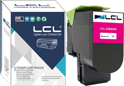 LCL Compatible Toner Cartridge Replacement for Lexmark 24B6009 3000 Pages XC2130 XC2132 (1-Pack Magenta)