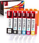 JetSir Compatible Ink Cartridges Replacement for Canon 270 271 XL 6 Color High Yield (PGBK/Black/Cyan/Magenta/Yellow/Gray), Worked with Canon Pixma MG7720 TS9020 TS8020 Printer