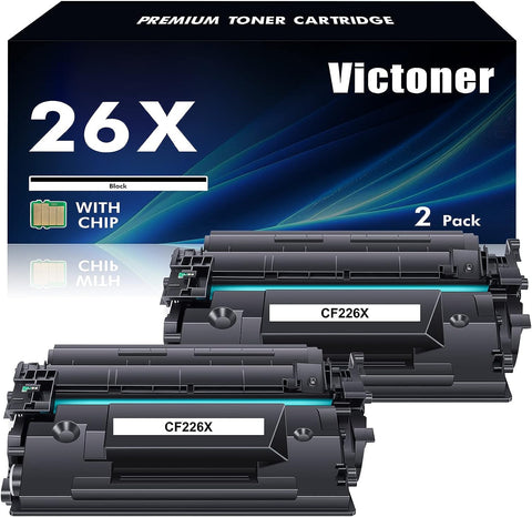 26X CF226X Toner Cartridges 2 Pack Compatible Replacement for HP 26X CF226X 26A CF226A M426fdw Laserjet Pro M402n M402dn M402dw M402 Pro MFP M426fdn M426dw M426 Printer High Yield Ink (Black,2-Pack)