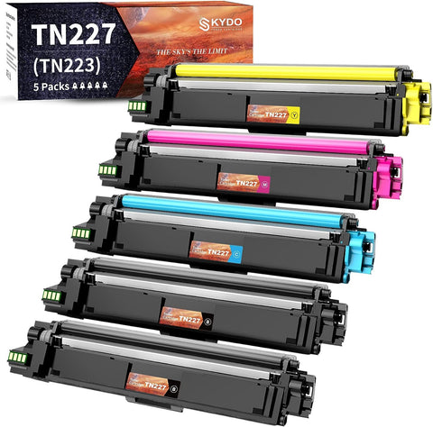 TN227 Toner Cartridge Replacement for Brother TN227 TN-227 TN227BK TN223 TN223BK for MFC-L3770CDW HL-L3290CDW HL-L3270CDW HL-L3210CW MFC-L3710CW Printer (TN-227BK/C/M/Y High Yield, 5 Packs)