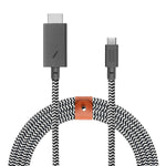 Native Union Belt HDMI 2.0 USB-C to HDMI Cable (4K@60Hz) - 10ft Ultra-Strong Reinforced Cable [MFi Certified] Compatible with MacBook Pro 2017-2020, MacBook Air/iPad Pro 2018 and More USB-C Devices