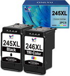 ONLYU Compatible Replacement for Canon Ink Cartridges 245 246 XL PG 245 CL 246 245XL 246XL for PIXMA MX490 MX492 TR4500 TR4520 MG2522 MG2922 MG2520 MG2920 TS3100 TS3122 TS3300 Printer (Black Color)