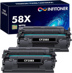 58X CF258X Toner Cartridge 2-Pack High Yield with Chip Compatible Replacement for HP 58X CF258X 58A CF258A Laserjet Pro M404n M404dn M404dw MFP M428fdw M428fdn M428dw M404 M428 Printer Black