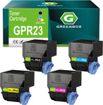 GREENBOX Compatible Canon GPR-23 Toner Cartridge Replacement for Color ImageRunner C2550, C2880, C3380 Printer (BCMY One Each: 0452B003AA, 0453B003AA, 0454B003AA, 0455B003AA