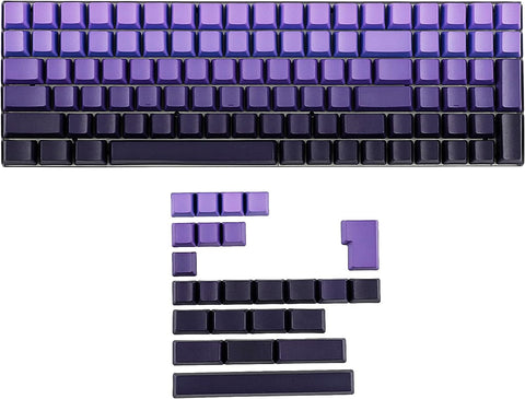 YMDK 124 Keys ANSI ISO Dyed Purple Gradient PBT OEM Profile Keycap for 104 87 61 64 68 84 96 MX Switches Mechanical Gaming Keyboard (Purple Gradient)