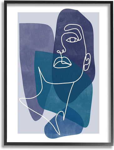 Stupell Industries Modern Line Doodle Face Bold Abstract Shapes, Design by Birch&Ink