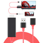 Tsemy HDMI Cables Adapter USB to HDTV Cable, Wire Dongle USB Male + USB Female to HDMI Male 1080P HDTV Mirroring Cable for for Phone/Pad/S9/S8/Note 8 and More Steaming Sharing (Red)