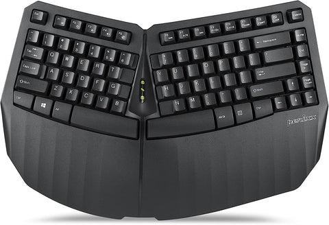 Perixx PERIBOARD-613B Compact Wireless Ergonomic Split Keyboard with Dual 2.4G and Bluetooth Mode - Compatible with Windows 10 and Mac OS X System - Black - US English (11804)