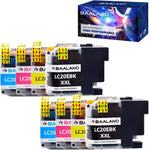 8-Pack LC20E XXL Ink Cartridges Compatible Replacements for Brother LC20E Ink Cartridges Work with Brother MFC-J985DW J5920DW J775DW J985DWXL Printer (2BK/2C/2M/2Y)