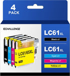 LC61 Ink Cartridges Replacement Compatible for Brother LC61 LC-61 LC65 XL to use with MFC-J615W MFC-5895CW MFC-290C MFC-5490CN MFC-790CW MFC-J630W (4 Pack, Black Cyan Magenta Yellow)