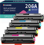 206A Toner Cartridges 4 Pack with Chip Replacement for HP 206A 206X W2110A W2111A W2112A W2113A, for HP Color Laserjet Pro M255 M255dw M255nw MFP M283 M283cdw M283fdn M283fdw M282nw Printer