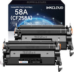 INKCLOUD ?with Chip? 58A CF258A Compatible Toner Cartridge for HP 58A CF258A 58X CF258X Work with HP Pro M404n M404dn MFP M428fdw M428fdn M404dw M428dw M404 M428 M406 Printer Toner Ink (Black 2-Pack)