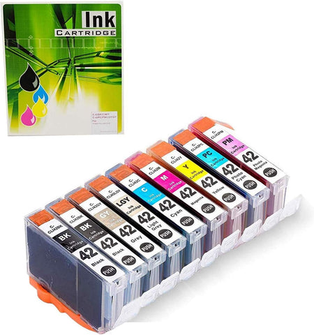 CLI42 Pro-100 Ink Cartridges Replacements for Canon CLI-42 CLI 42 Ink 8 Color Work with Pixma Pro-100 Pro-100S Printer (Canon Pro 100 Ink Cartridges 9-Pack)