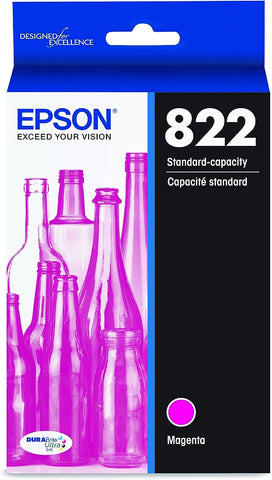 EPSON T822 DURABrite Ultra -Ink Standard Capacity Magenta -Cartridge (T822320-S) for Select Epson Workforce Pro Printers