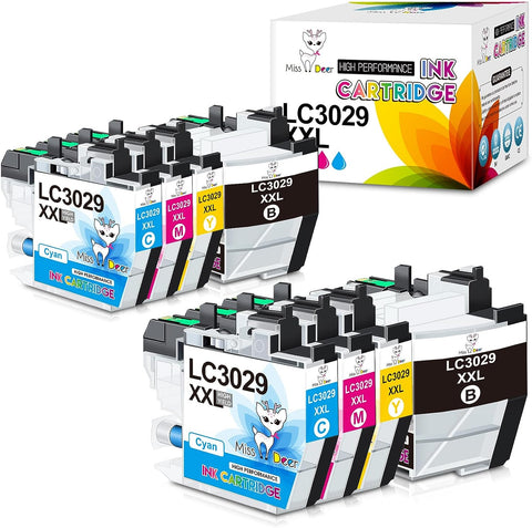 Miss Deer LC3029 XXL Compatible Ink Cartridges Replacement for Brother LC3029 XXL LC 3029,Work for MFC-J6535DW MFC-J6935DW MFC-J5830DW MFC-J5930DW J6535DWXL J5830DWXL,8 Pack