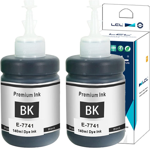 LCL Compatible Refill Ink Bottle Pigment Replacement for 774 T7741 T774120 140ML ET-3600 ET-16500 ET-4550 (2-Pack,Black)