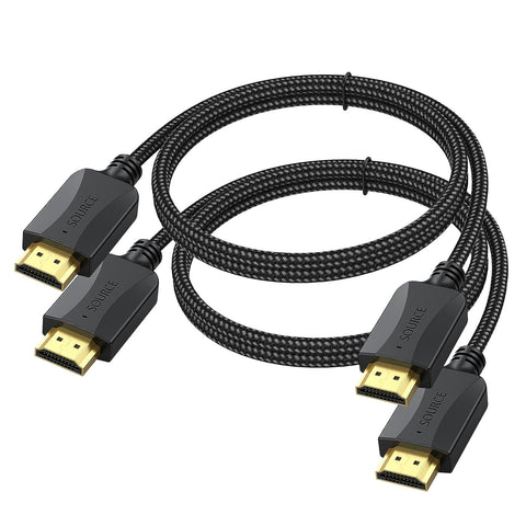 XiAyriky HDMI Cable 3 ft 2-Pack, Braid 4K HDMI Cord with Ethernet & ARC, High Speed HDMI 2.0 Cable Support HDCP 2.2, HDR, 3D, ARC & CL3 Rated | for Laptop, Monitor, PS5, PS4, Xbox and More