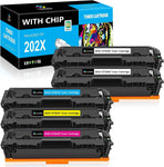 LeciRoba Compatible 202X CF500X Toner Cartridge High Yield Replacement for HP 202X CF500X 202A CF500A for HP Color Pro MFP M281 M281fdw M281cdw M281fdn M254dw M254 Printer (5-Pack, 2BK/C/M/Y)