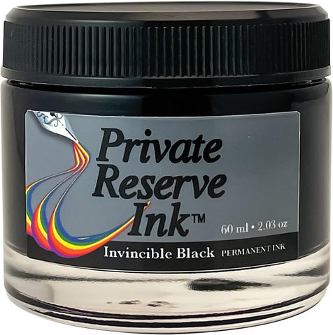 Private Reserve Ink® INVINCIBLE - 60 ml Ink Bottle for Fountain Pen (Black) (PR17037)