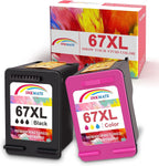 67XL Ink Cartridges Combo Pack Replacement for HP 67XL 67 XL High Yield (2pack) (1black+1color)