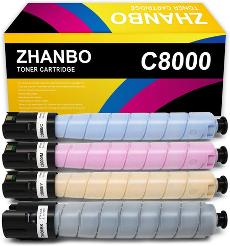 ZHANBO Compatible 4PK Set High Capacity Toner Cartridge Versalink C8000 Toner for Xerox VersaLink C8000 Printer.(106R04046 106R04048 106R04047 106R04049) Black Cyan Magenta Yellow