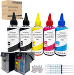 HEMEINY 62XL Ciss Ink Cartridges and Ink Refill Bottles Compatible with HP Envy 5540 5541 5542 5543 5544 5545 5547 5548 5549 5640 5642 5643 5644 5660 5661 5663 5664 5665 7640 7643 7644 7645 Printer