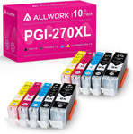 ALLWORK PGI270XL CLI271XL Compatible Ink Cartridges Replacement for Canon PGI-270XL CLI-271XL Works with Canon PIXMA TS6020 9020 5020 8020 MG7720 6821 5720 6820 5722 6800 5700 6822 5721 10 Pack