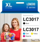 LEMERO Compatible Ink Cartridge Replacement for Brother LC3017 LC 3017 for MFC-J6530DW MFC-J5330DW MFC-J6930DW MFC-J6730DW Printer (1 Black, 1 Cyan, 1 Magenta, 1 Yellow, 4 Pack)