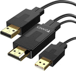 FOINNEX HDMI to DisplayPort (DP) Cable 6ft, Transmits Signal only from HDMI Output to DisplayPort Input, HDMI to DP Cord Supports 4K@60Hz for Computer, PS3, Xbox, Monitor