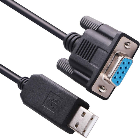 USB to RS-232 DB9 Female 9 Pin Null Modem Rollover Serial Adapter Cable for Windows,Linux MAC OS (Null Modem)