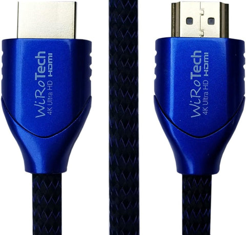 WiRoTech HDMI Cable 4K Ultra HD with Braided Cable, HDMI 2.0 18Gbps, Supports 4K 60Hz, Chroma 4 4 4, Dolby Vision, HDR10, ARC, HDCP2.2 (6 Feet, Blue)