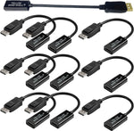 10Pack-DisplayPort(DP) to HDMI Adapter,Gold-Plated Display Port to HDMI Adapter Converter Male to Female Connector 1080P,for Computer,Desktop,Monitor,PC,Laptop,HDTV,Projector