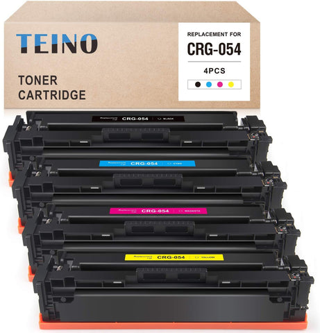 TEINO Compatible Toner Cartridge Replacement for Canon 054 054H CRG-054 for Color imageCLASS MF644Cdw LBP622Cdw MF642Cdw MF640C (Black, Cyan, Magenta, Yellow, 4 Pack)