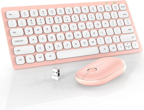 Mini Wireless Keyboard and Mouse, TedGem Slim Portable Keyboard with 78 Keys, Silent Cordless Keyboard Mouse Combo, Space Saving, Small Quiet Keyboard Mouse Set for Windows, Laptop, PC, Mac, Desktop