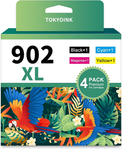 902XL Ink Cartridges Combo Pack [Newest Chips, High Yield] Replacement for HP 902 902XL Ink Compatible with HP Officejet Pro 6978 6968 6970 6975 6960 6958 902 XL Printer Ink Cartridges (4 Pack)