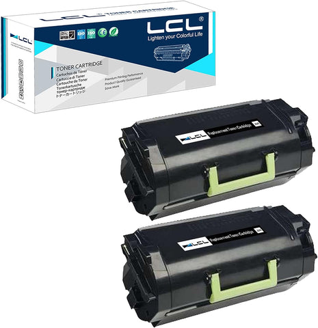 LCL Compatible Toner Cartridge Replacement for Lexmark 521H 52D1H00 52D1000 25000Pages MS811N MS811DN MS812de MS812DN MS812DTN MS812DTN MS710dn MS710n MS711dn (2-Pack Black)