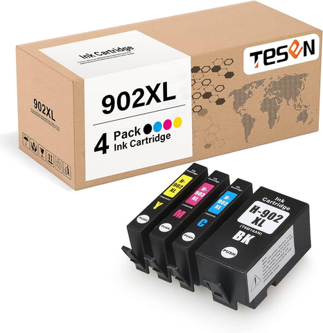 TESEN Compatible 902XL Ink Cartridge Replacement for HP 902XL 902 to use with HP OfficeJet 6950 6958 6960 6958 6968 6970 6979 All-in-One Printer (4 Pack Newest Version Color Set)