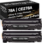 Compatible Toner Cartridges Replacement for HP 78A CE278A for Pro P1606, Pro P1566, Pro P1560, Pro M1536 MFP Printer (Black,High Yield,2-Pack)