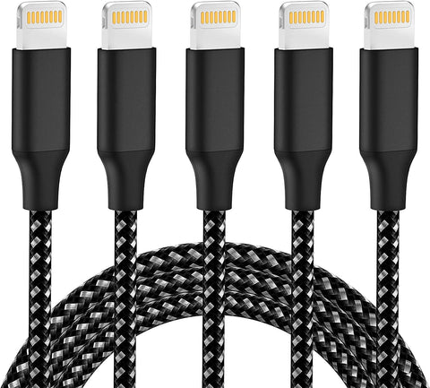 iPhone Charger [Apple MFi Certified], Bkayp 5Pack(6/6/6/6/6ft) Nylon Braided Lightning Cable Fast Charging & Syncing Long Cord Compatible iPhone 12/11Pro Max/11/XR/X/8/7 and More