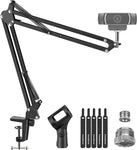 InnoGear Webcam Stand, Suspension Boom Scissor Arm Stand for Logitech Webcam BRIO C920 C920S C922 C922x C925e C930 C930e, 1/4"-3/8" and 3/8"-5/8" Screw for Blue Yeti Snowball Yeti Nano and Other Mics