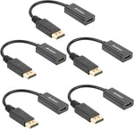 Anbear DisplayPort to HDMI Adapter, Display Port to HDMI Cable(Male to Female) for DisplayPort Enabled Desktops and Laptops Connect to HDMI Displays (5PACK