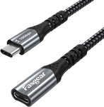 Fasgear USB C Extension Cable 6ft 10Gbps USB 3.2 Type C Male to Female Extender Nylon Braided 100W 5A Fast Charging Compatible for PSVR2/Mac Book Pro/iPad 10/Switch Host/PS 5 Controller/XPS (Black)