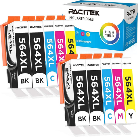 PACITEK Compatible Ink Cartridges Replacement for HP 564 564XL,10 Pack, for HP PhotoSmart 3520 4620 5510 5514 5520 6520 7510 7520 7525 c410a Printer