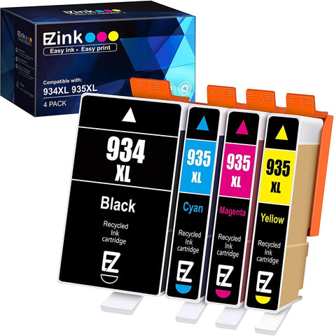 E-Z Ink (TM Compatible Ink Cartridge Tray Replacement for HP 934 935 High Yield 934XL 935XL for Officejet 6830 6230 6815 6812 6835 6820 Printer (1 Black, 1 Cyan, 1 Magenta, 1 Yellow, 4 Pack)