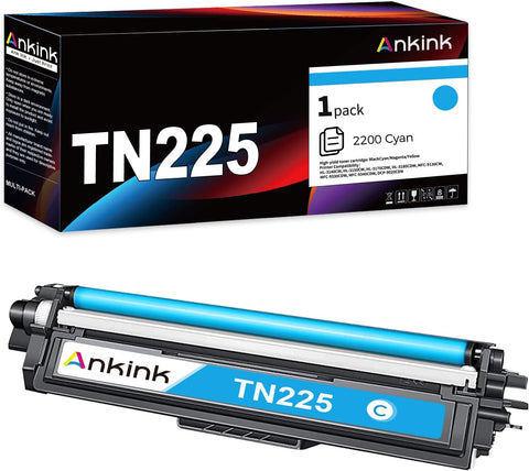 ANKINK TN221 TN225 Cyan Compatible Toner Cartridge Replacement for Brother TN221 225 to Use with HL-3140CW HL-3150CW HL-3170CDW HL-3180CDW MFC-9130CW MFC-9330CDW MFC-9340CDW(Cyan, 1 Pack)