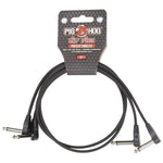 Pig Hog PHLSK2BK Black Low Profile Patch Cables 2 Pack, 2 ft.