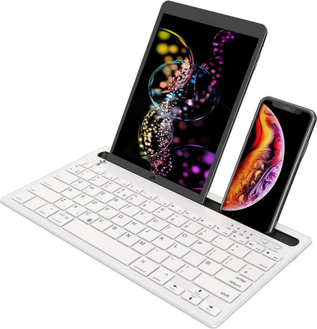 Vortec Multi Device Bluetooth Keyboard,Wireless Rechargeable Phone & Tablet Keyboard for iOS iPad iPhone Mac Android Smartphone Samsung Windows Computer