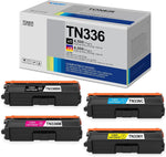 4-Pack TN336BK, TN336C, TN336M, TN336Y Toner Cartridge Black, Cyan, Yellow, Magenta, LVE Replacement for Brother TN-331 TN336 Works with MFC-L8650CDW DCP-9270CDN DCP-L8400CDN DCP-L8450CDW Printer Ink