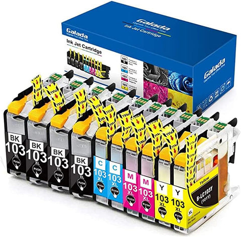 GALADA Compatible Ink Cartridges Replacement for Brother LC103 LC103XL LC101 LC101XL Ink Cartridges for MFC-J870DW J470DW J475DW J4310DW J4410DW J4510DW J4610DW J4710DW J875DW J450DW Printer 10Pack